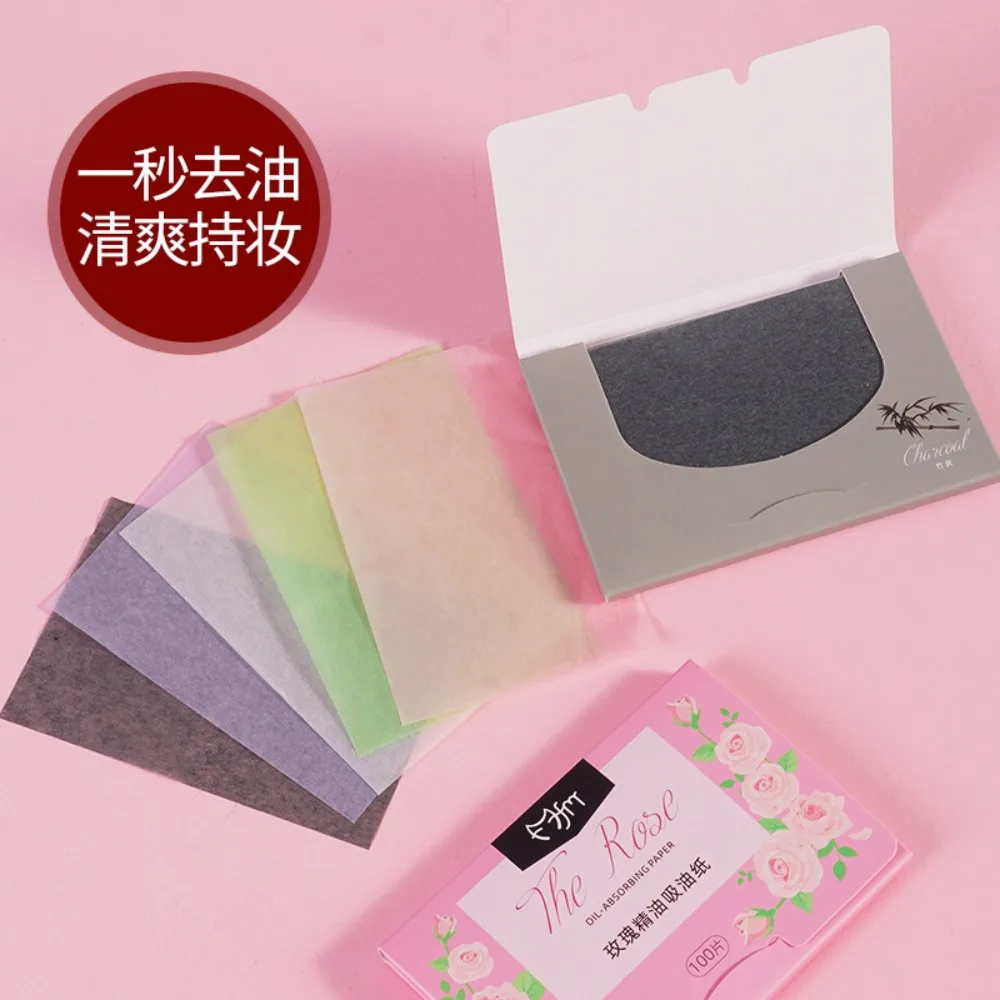 Protable 100Pcs Face Oil Blotting Paper Protable Matting Face Wipes Absorbing Sheet Oily Paper Face Cleansing Faces Oil Blotting