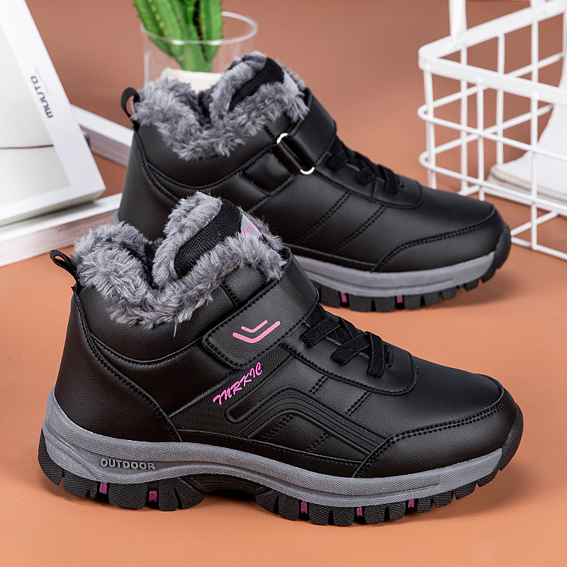 Winter männer Schnee Stiefel Frauen Slip Auf Winter Schuhe Wasserdicht Bequeme Stiefeletten Turnschuhe Plüsch Wandern Wandern Paar Schuhe