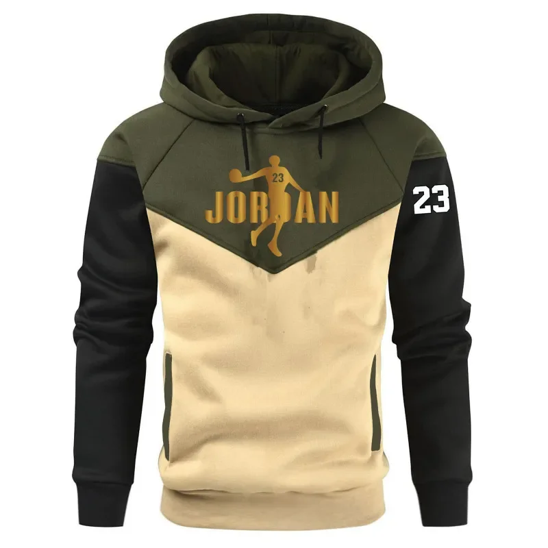 Sudadera con capucha informal para hombre y mujer, Jersey holgado y cómodo de talla grande con estampado de retazos y cordón, otoño/invierno 2024