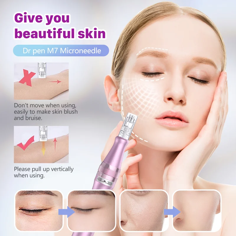 ดร.แท้ ปากกา Ultima M7 10 ชิ้นเข็ม Multi - function Facial Mesotherapy Micro Skin ไร้สายไฟฟ้า Derma อุปกรณ์ความงาม