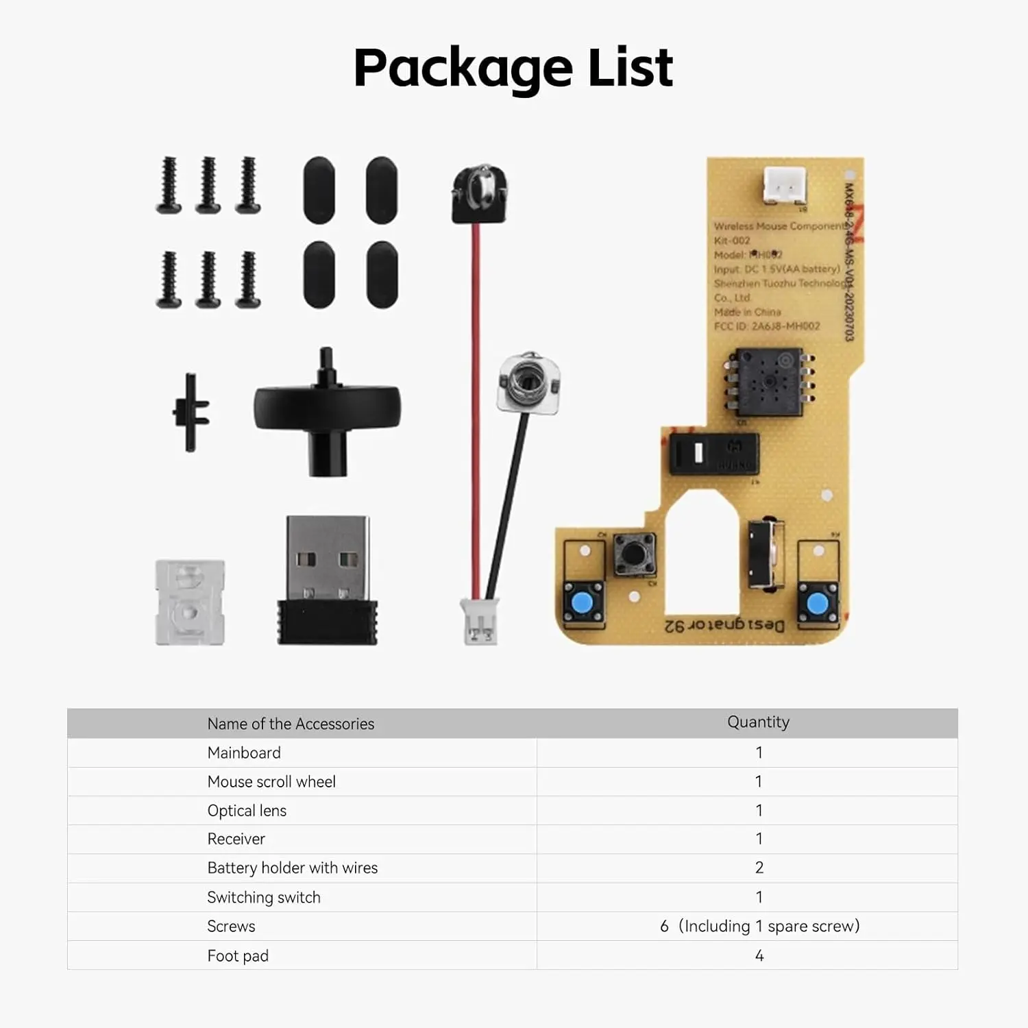 Geschikt voor Bambu Lab kit MH002 3D printen draadloze muis component kit upgrade-002 DIY creatief model licht lampara led 001