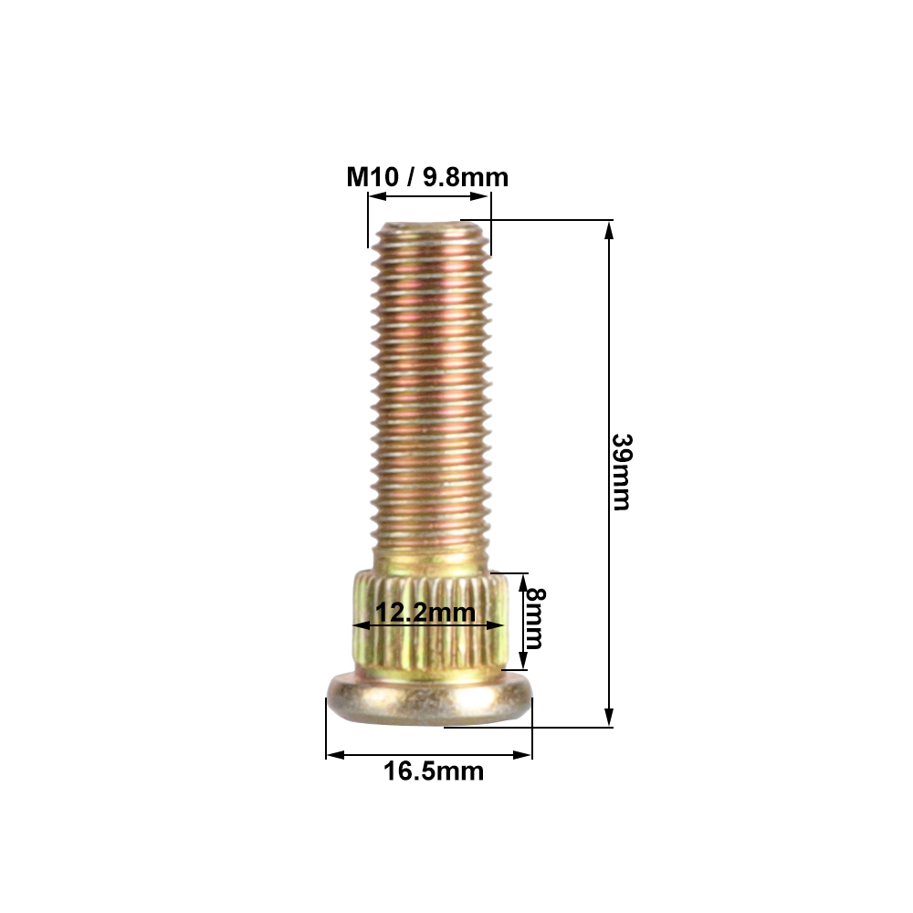 4 ชิ้น/ล็อต Spline สกรู M10 * 1.25 ล้อ Hub Stud 10.9 เหล็กสําหรับ ATV UTV Buggy Kart Quad Bike อุปกรณ์เสริม