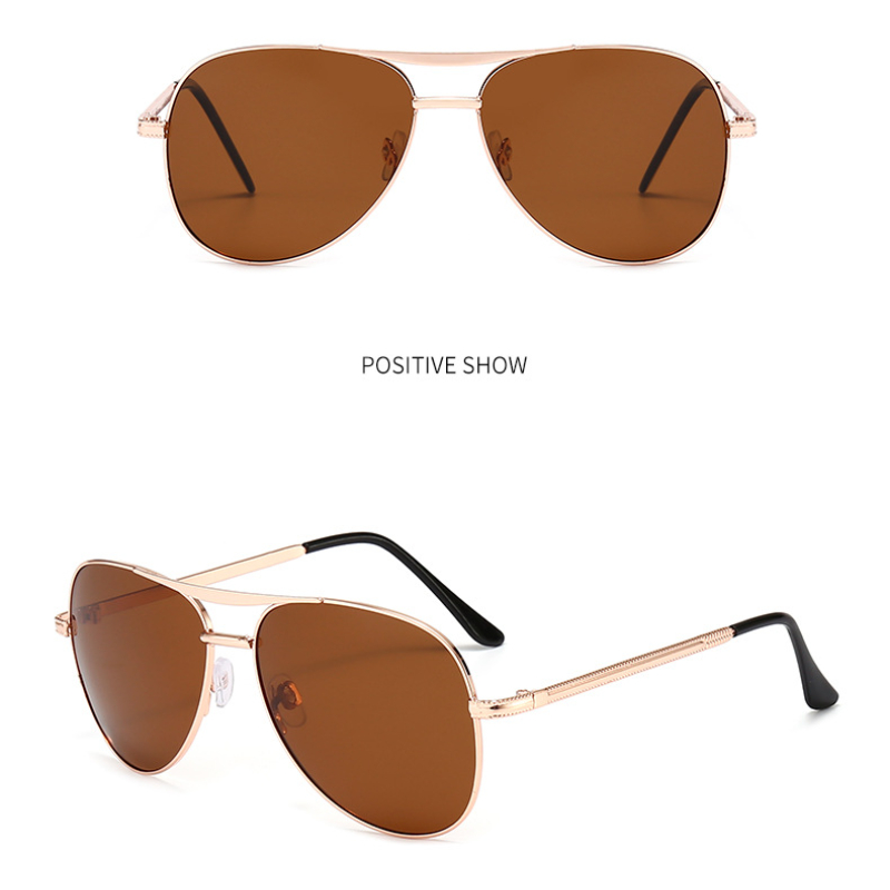 Polarized Sunglasses Men Metal Double Beam Sunglasses