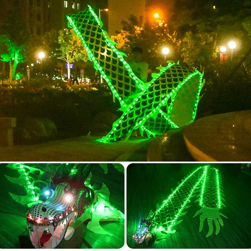 Dạ Quang Múa Rồng Đồ Chơi Ngoài Trời Thể Hình Nhiều Màu Sắc Đạo Cụ Rồng Lễ Hội Quà Tặng Trẻ Em Của Cha Mẹ-Con Vui Vẻ Tương Tác Đồ Chơi