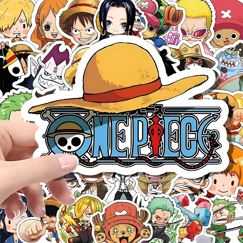55 pezzi di adesivi simpatico cartone animato di un pezzo fai da te custodia per telefono skateboard laptop moto impermeabile adesivo anime fresco decalcomanie giocattolo