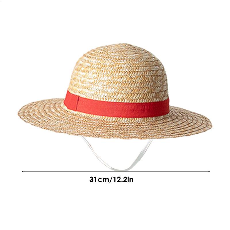 Strohoed Anime Cosplay Prop Luffy Cap Rollenspel Zomer Strohoeden Stage Performance Accessoires Volwassen Unisex Zonnescherm Hoed