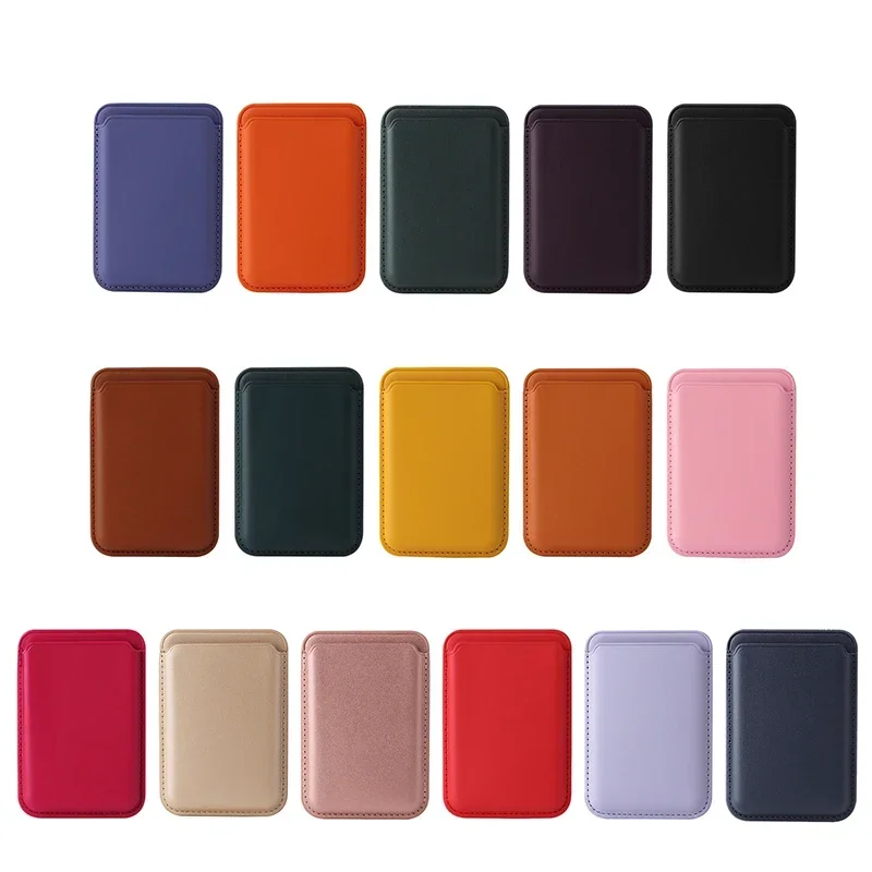 ที่ใส่บัตรกระเป๋าสตางค์หนังระบบแม่เหล็กขาตั้งโทรศัพท์ Macsafe สำหรับ iPhone 15 14 13 Pro Mac ปลอดภัย