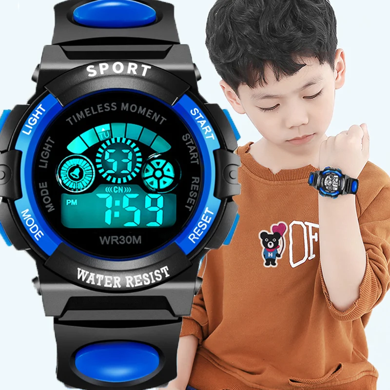 นาฬิกาอิเล็กทรอนิกส์สําหรับชายหญิงเด็ก Luminous Dial กีฬาทหารนาฬิกาสําหรับเด็กกันน้ํา Multi-Function นาฬิกาดิจิตอล