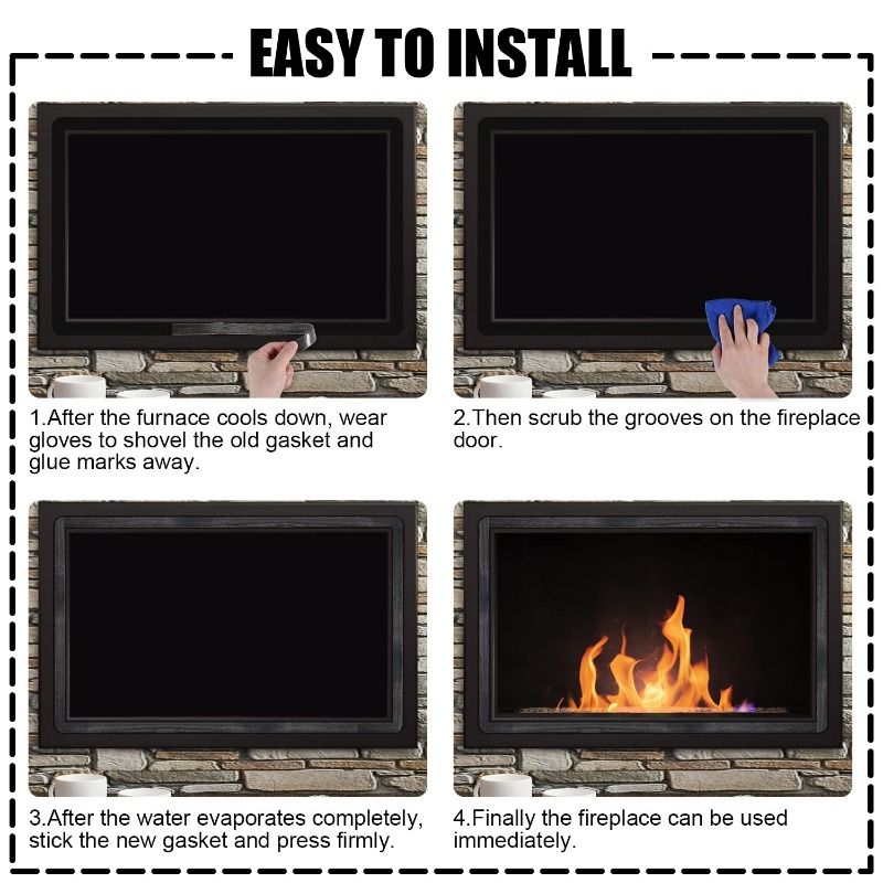 20/25 мм плоская самоклеящаяся лента для дровяной печи, прокладка для двери камина из стекловолокна для внутренней дровяной печи, курильницы на пеллетах