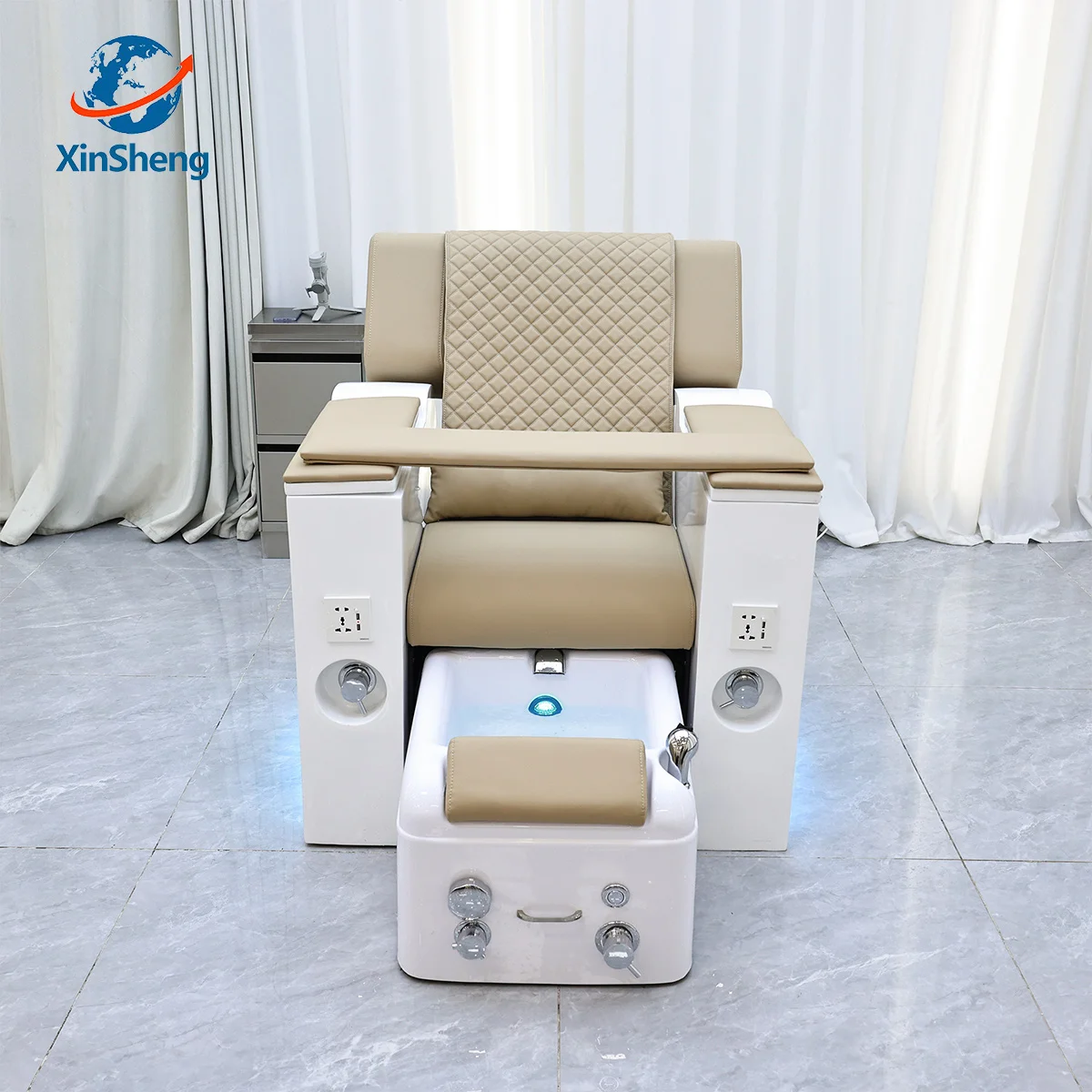 Xinsheg 2025 elétrica pedicure pé spa cadeira sofá do salão de beleza com massagem traseira automática pode levantar tipo reclinável sofá manicure