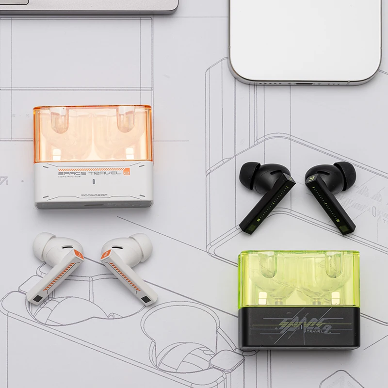 MOONDROP Space Travel 2 earphone HiFi Noise-Canceling TWS wiress Bluetooth 6.0 ANC Low-latency Game Mode SBC/AAC gaming headset