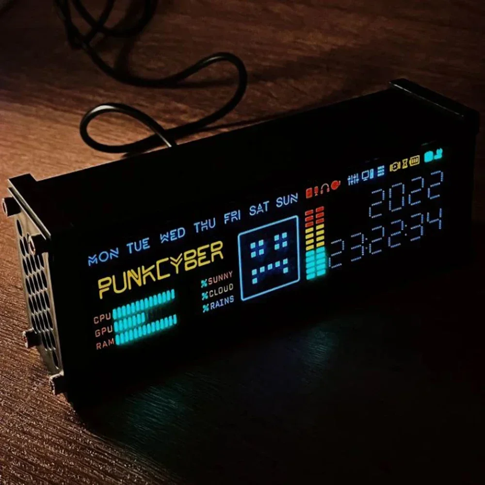 Creative Electronic fluorescente Tube Matrix Cyberpunk Spectrum WFD Retro Electronic Tube Clock Function decorazioni Desktop