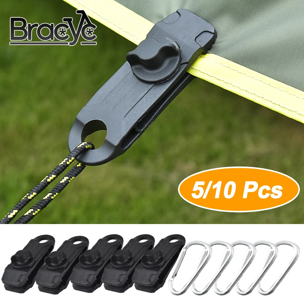Clips para lona de acampada, abrazadera de lona, agarre de bloqueo resistente, sujetadores para tienda, Clips para toldo de piscina, cuerda elástica, ajuste de coche para exteriores, 5/10 Uds.