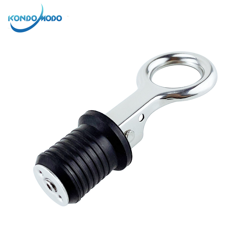 Tapón de drenaje de goma con mango marino de acero inoxidable 304, estilo abatible a presión, casco LiveWell, popa de sentina, accesorios para barcos