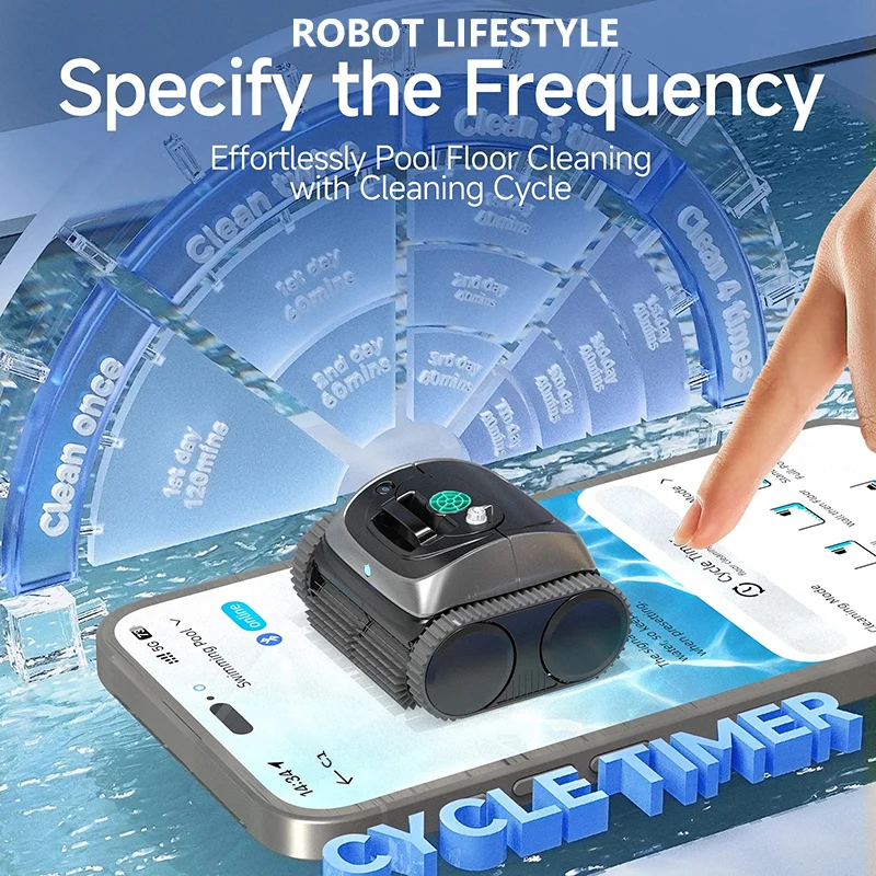 Cordless Robot Swimming Pool Vacuum Cleaner WYBOT C1 APP Control Ultra Stronger Suction,Battery 4600mAh 120mins Running Time