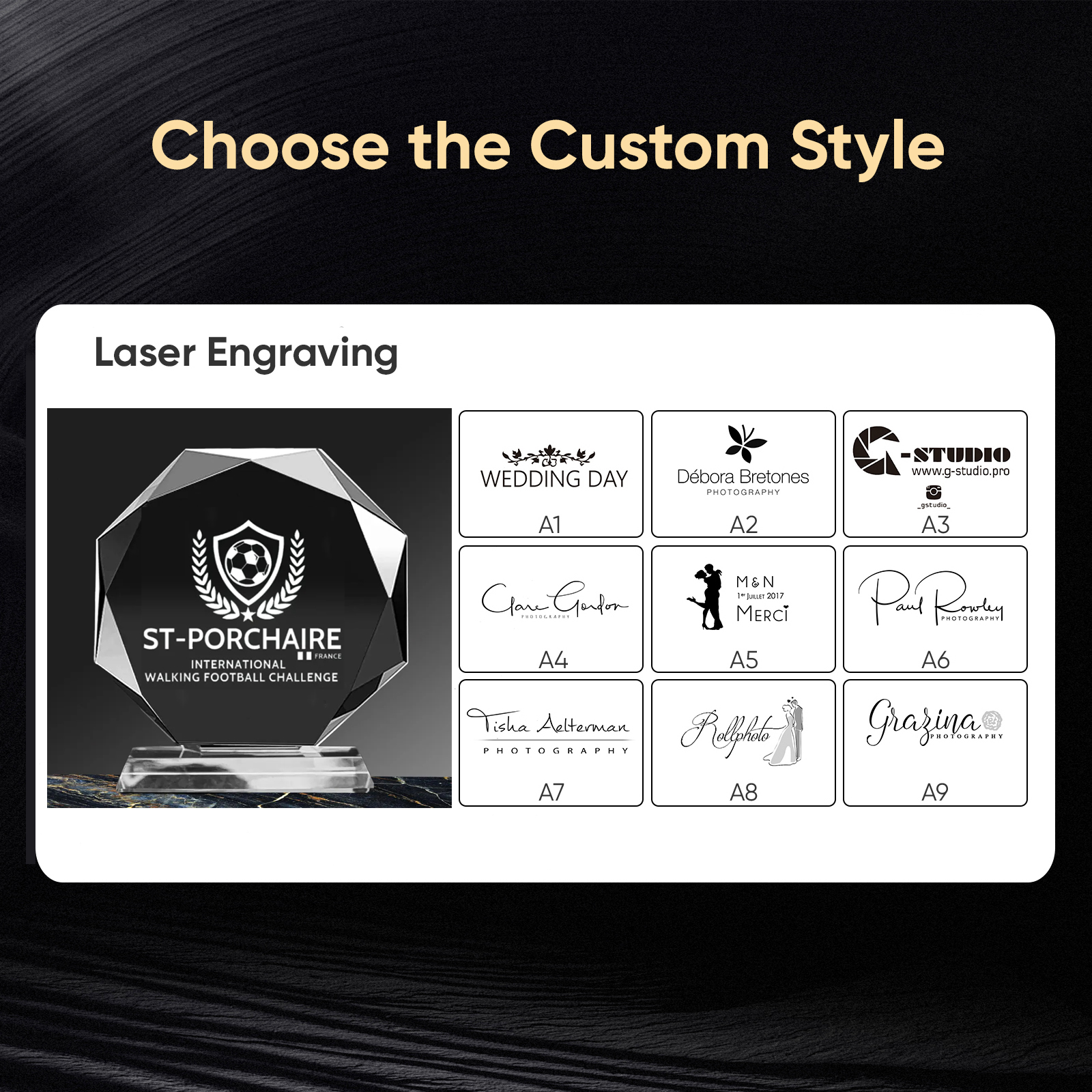 1 個無料カスタマイズされたクリスタルトロフィー 12 センチメートル * 12 センチメートル装飾ゴルフブランククリスタルトロフィー子供のトロフィーデスクトップ装飾