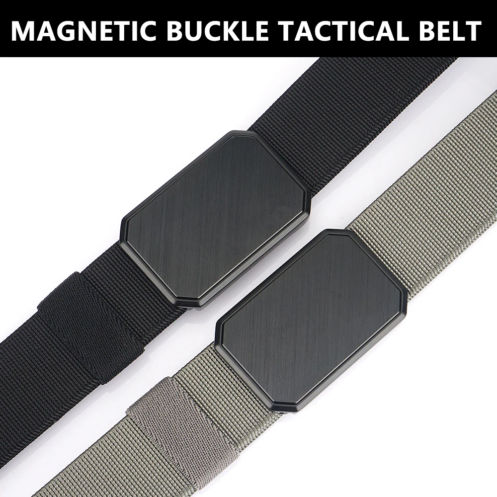TUSHI, nuevo magnetismo, aleación, hebilla enchufable de liberación rápida, cinturones elásticos para hombres, cinturón táctico duradero, cinturón vaquero para exteriores, caza