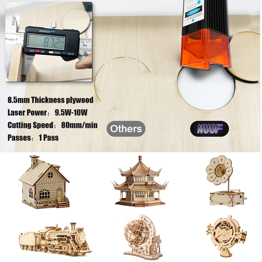 NUOF 40W 80W Laser Module Laser Head 450nm Blue Laser TTL Module Home DIY Laser Engraving Machine Wood Marking Cutting Tool