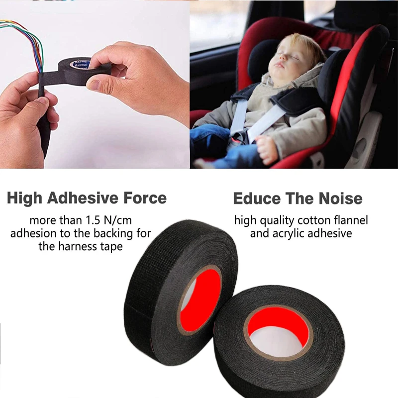 9/15/19/25/mm Electrical Insulation Heat-resistant Wiring Harness Tape  PET Bundle Flame Retardant Tape