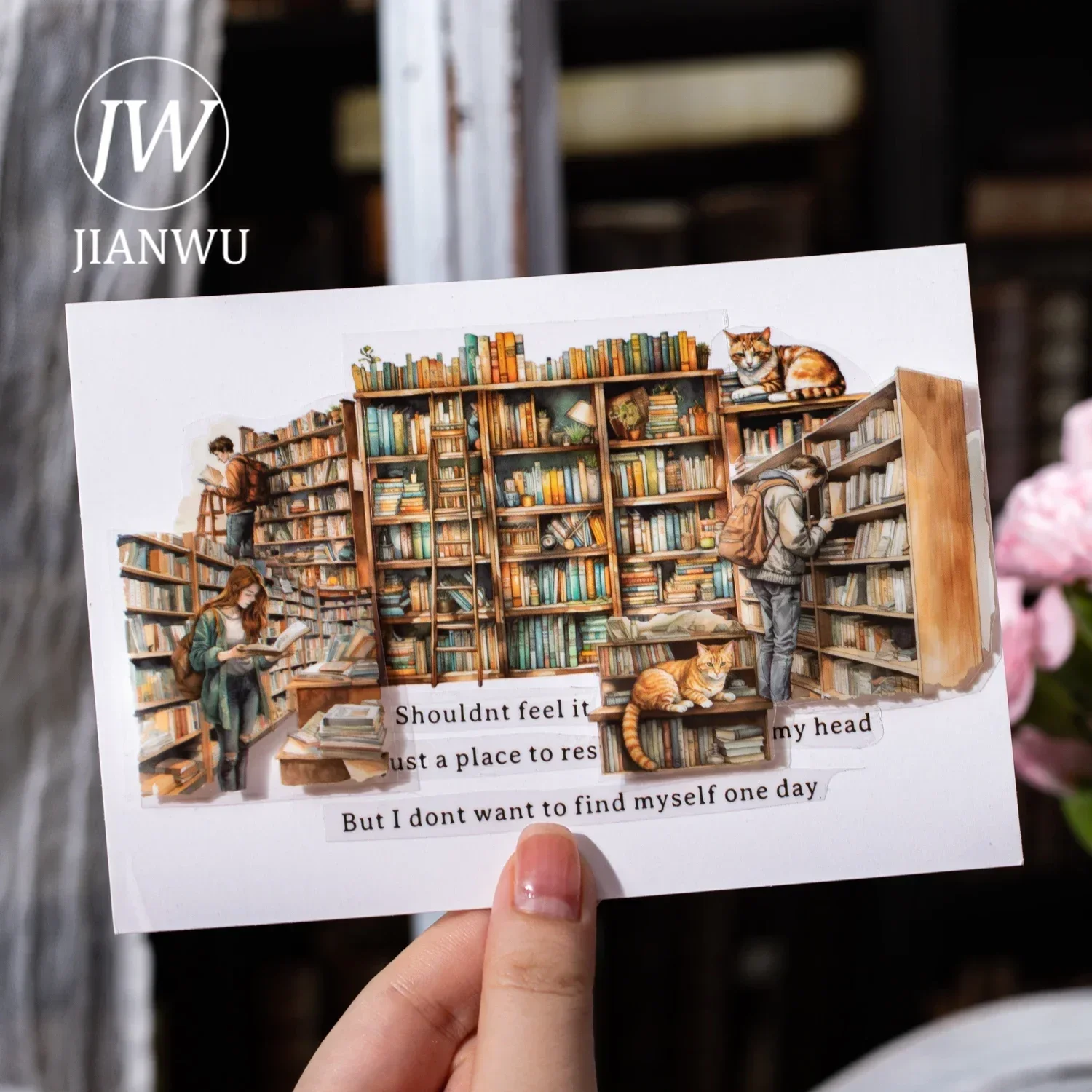 JIANWU 60mm * 200cm 코너 생활 시리즈 빈티지 장면 조경 재료 콜라주 애완 동물 테이프 크리 에이 티브 DIY 저널 편지지