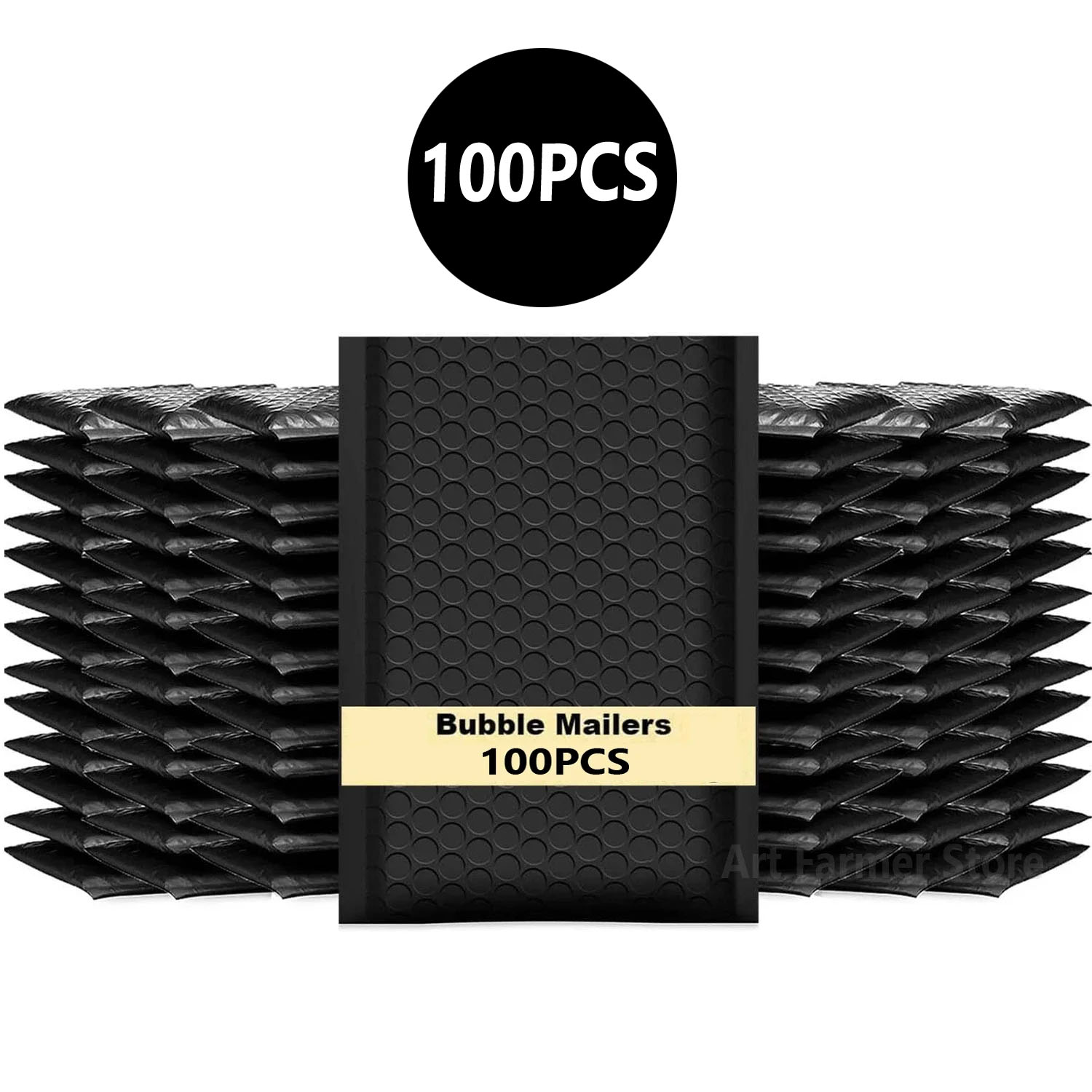Paquetes de envío de sobres, suministros de embalaje negros, bolsa de embalaje de burbujas, paquete de envío de sobres para pequeñas empresas, 100 Uds.