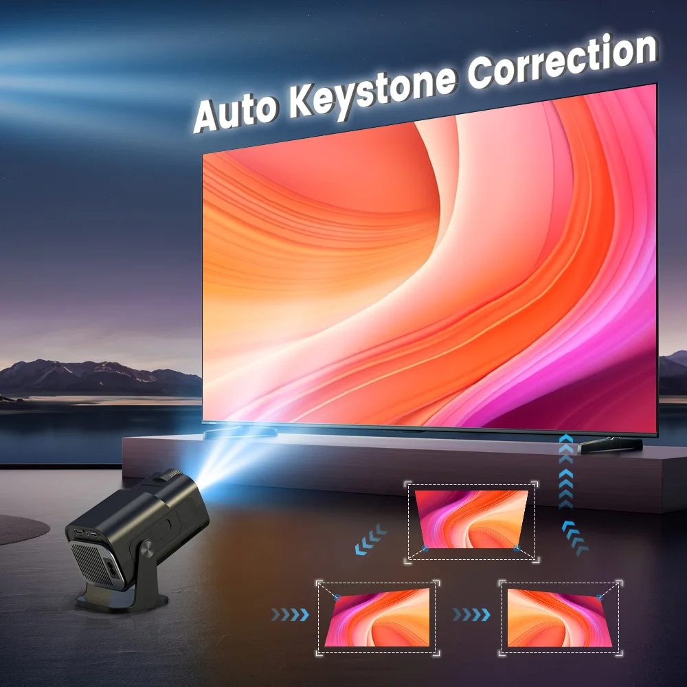 HY320 Mini 4K proiettore portatile Android11 WIFI6 BT5.0 720P supporto nativo 1080P videoproiettore Home Cinema proiettore a fascio HDMI