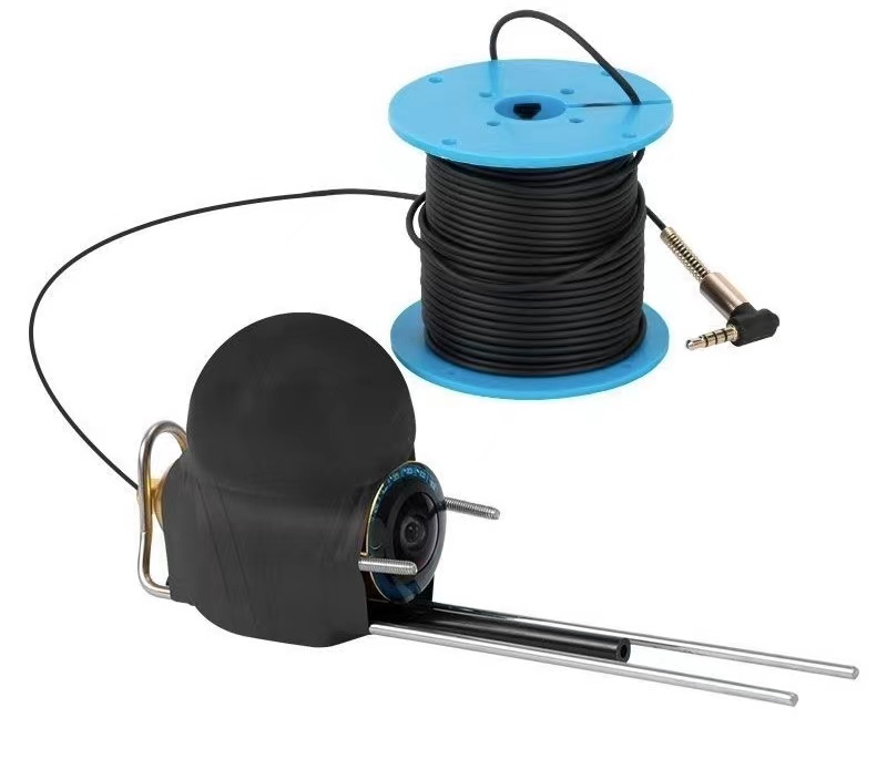 Línea visual buscador de peces cámara subacuática 14mm cabeza doblada chapada en oro + 1,8 cable de cobre estañado de cuatro núcleos tensión 100kg