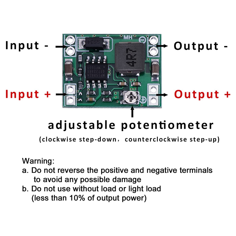 12pçs módulo de fonte de alimentação step down mp1584 DC-DC 3a conversor buck ajustável para arduino substituir lm2596 24v 12v 5v 3v