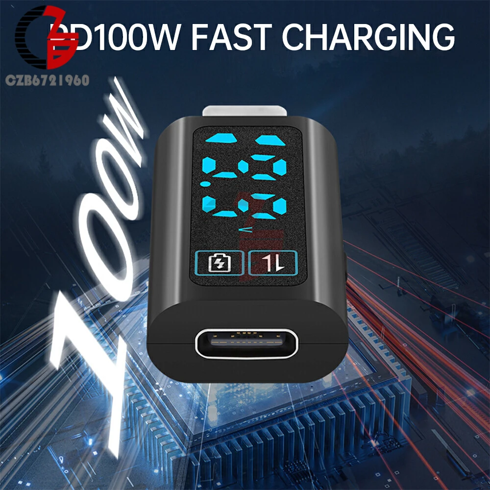 DC 5-24V 2A Voltmeter Power Meter Digital Conversion Head PD100W Fast Charging Adapter USB Type-C Connector Data Transafer