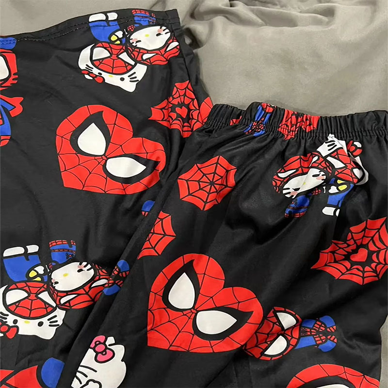Pantaloni da notte in flanella di gatto dei cartoni animati per le donne in autunno e inverno, nuovi pantaloni da casa casual caldi in pile corallo ispessito e flanella