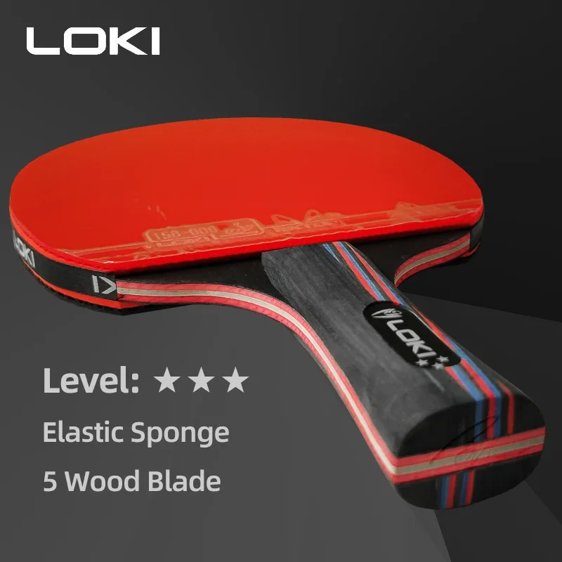 Raqueta de Ping Pong Loki X3, raqueta de tenis de mesa con espinillas y goma ITTF, 5 hojas de madera, esponja elástica y cubierta dura