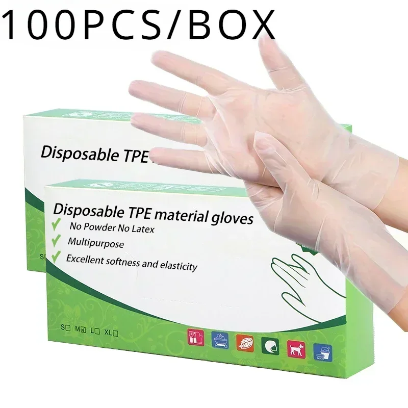 ถุงมือ TPE แบบใช้แล้วทิ้ง ปราศจากแป้งและปลอดน้ํายาง เหมาะสําหรับห้องครัว ห้องน้ํา ทําความสะอาดถุงมือครัว ถุงมือล้างจาน