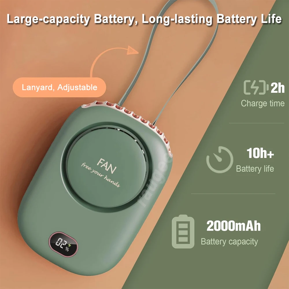 Tragbarer Mini-Ventilator, Taillenclip-Ventilator, wiederaufladbar, hängender Halsventilator, Outdoor, Camping, Taillenventilator, USB, kleiner Kühl-Taschenventilator für Reisen