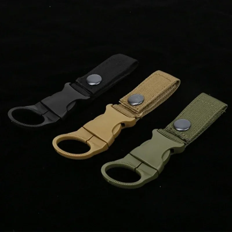 EDC タクティカルギアミリタリーナイロンウェビングアウトドアツールバックルフックウォーターボトルホルダーベルトクリップブッシュクラフトキャンプカラビナ