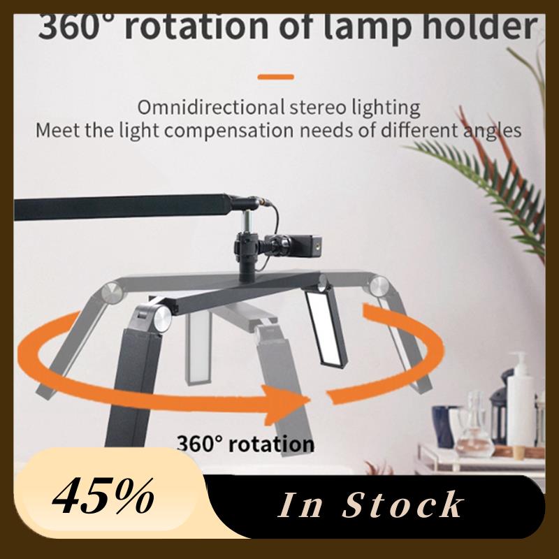 26-inch drie-lamp desktoplamp 30W opvouwbare cantilever halve maanlamp met desktopklem en afstandsbediening US-stekker