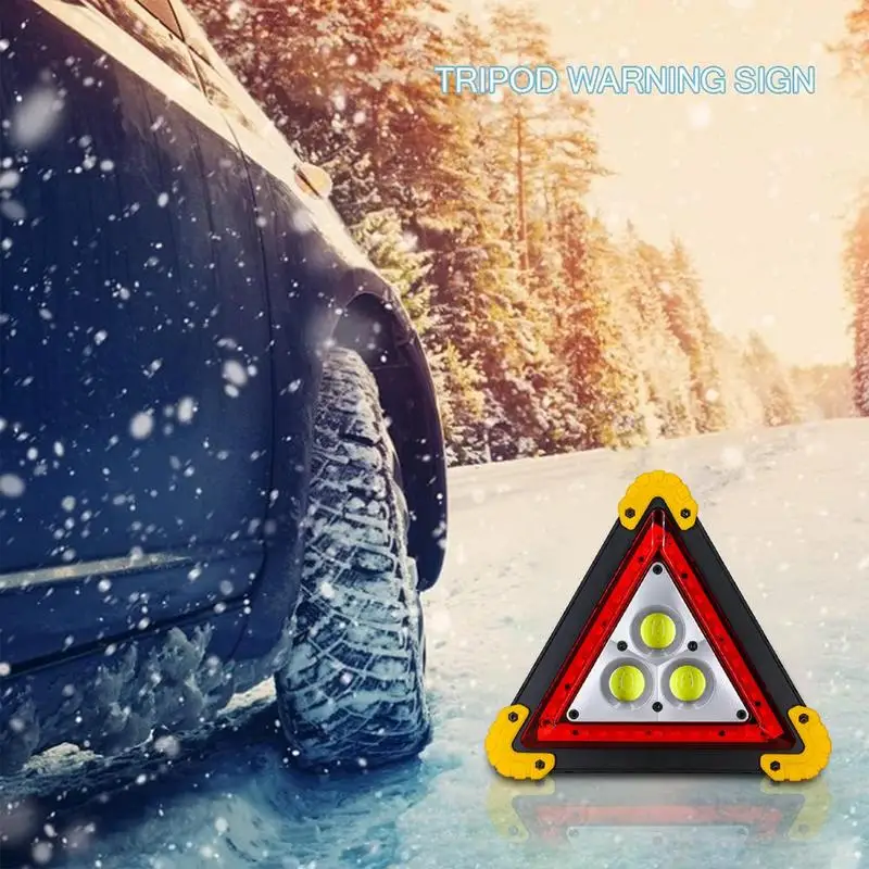 Led Warning Triangle Quick Charge Foldable Waterproof Triangles Lights Portable Bright & Eye-Catching Lightweight Safety Sign