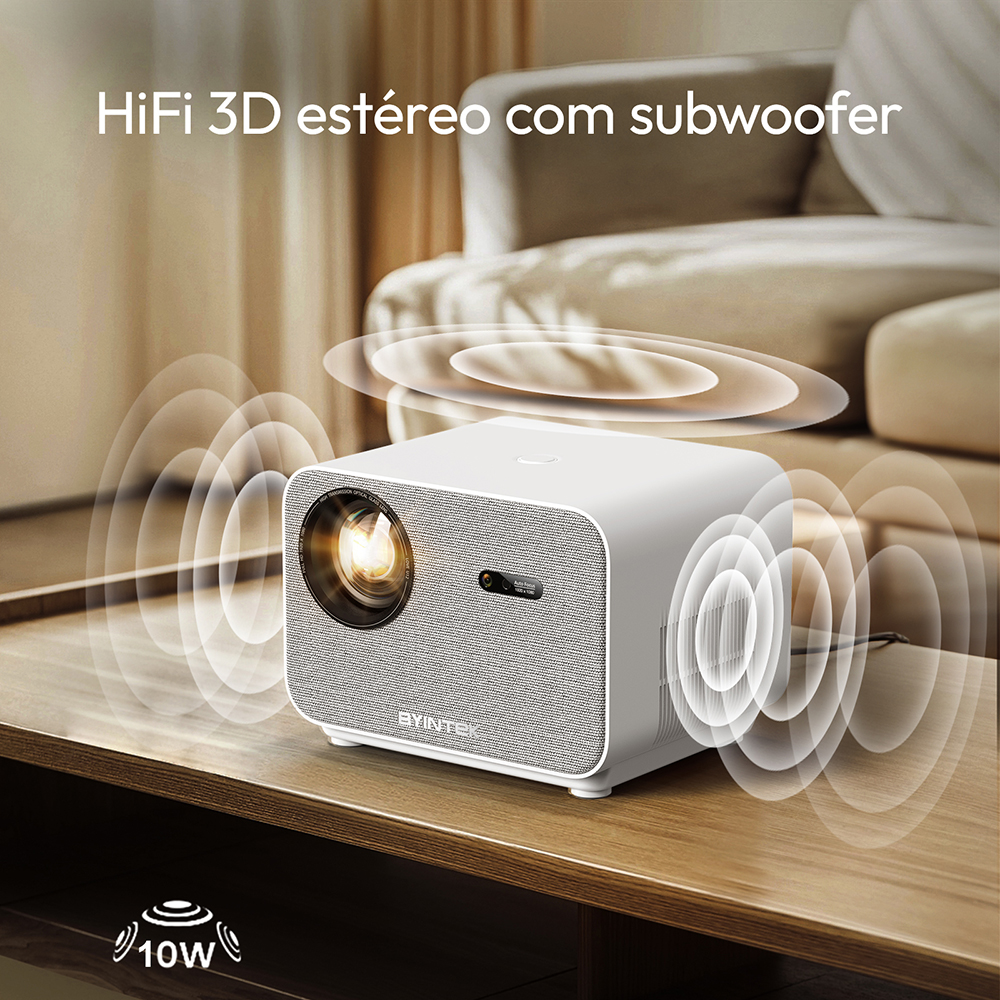 BYINTEK LOVE U12 Full HD 1080P Projetor 4K 800 ANSI Android WiFi 6 Projetores de home theater com foco automático para vídeo de reuniões de filmes