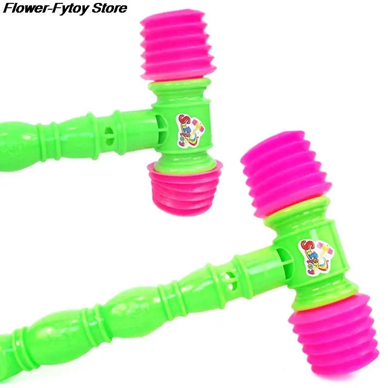 25CM Plastic Durable Handle Hammer Noise Maker Toy Child Built In Whistle Toddler Baby Kids Plastic Noisy Whistle Toy Fun