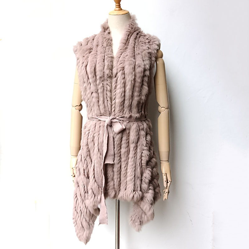 女性のための本物のウサギの毛皮のベスト,ニット,秋と春の毛皮,女性のための自然なウサギの毛皮のベスト,2021
