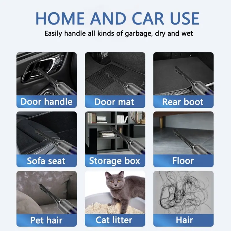 Youpin Car Vacuum Cleaner Powerful Cleaning Machine Strong Suction Handheld For Car Home Portable Wireless Cleaner New Mi