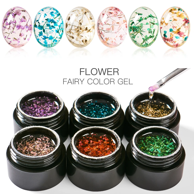พบกับ 5ml สีชมพูดอกไม้เจลเล็บธรรมชาติดอกไม้ Fairy เล็บเจล Soak Off UV LED ภาพวาดเคลือบเงาสําหรับเล็บ