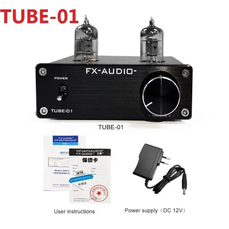 2020 FX-AUDIO Ống-01(6J1) Ống-03(6K4) hiFi 2.0 Di Động Chỉnh Ống Trước Ampli DAC Âm Thanh Kỹ Thuật Số Bộ Giải Mã DC12V/1A Adapter