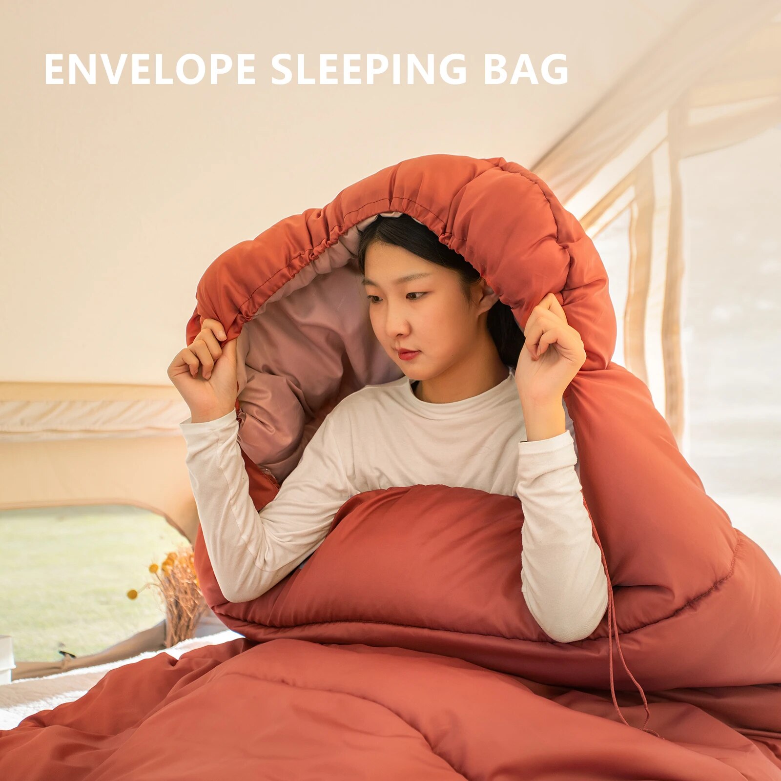 BISINNA 대형 캠핑 슬리핑 백 경량 3 시즌 느슨한 확대 가방 성인 휴식 하이킹 낚시를위한 긴 사이즈