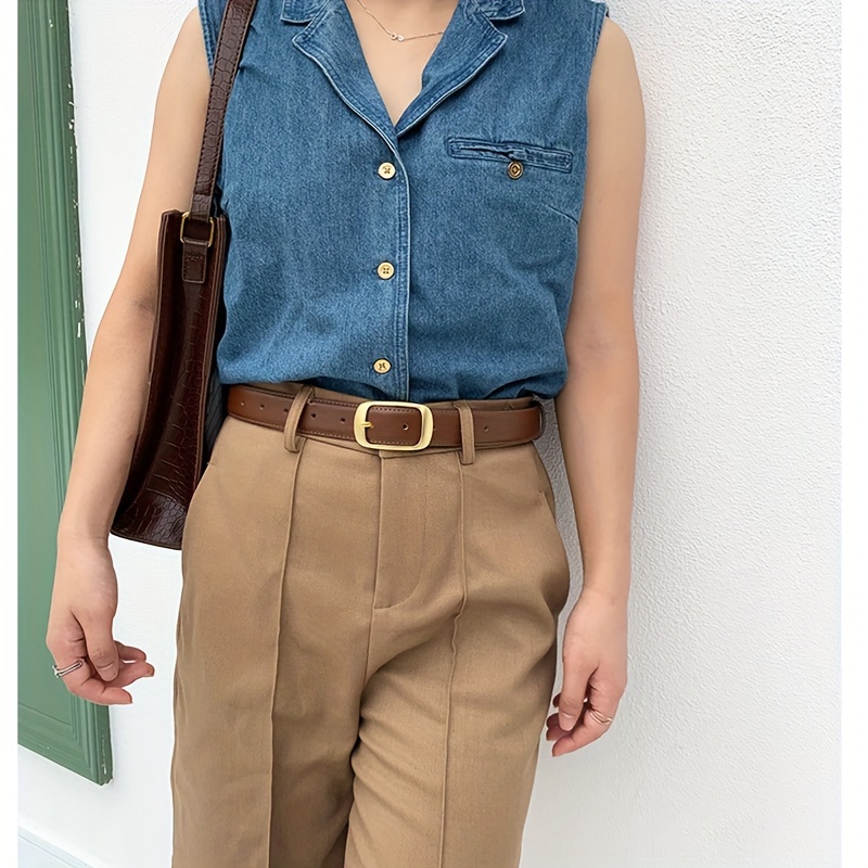 Cinturones de cuero para mujer para jeans Correa de mujer Hebilla de metal de aleación Cinturón de moda