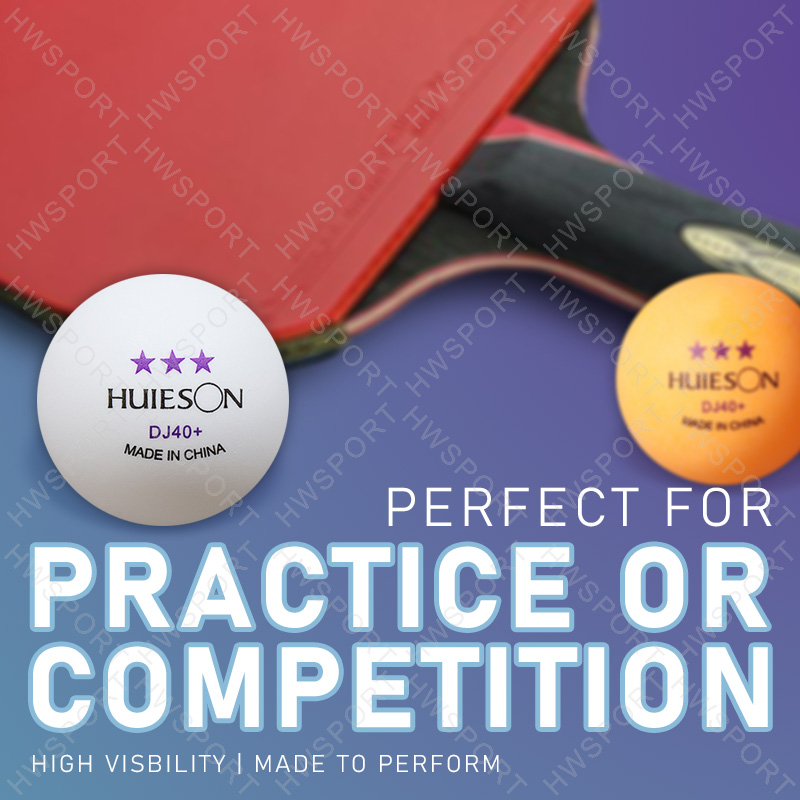 Huieson 50/100 pacote bolas de tênis de mesa 3 estrelas dj40 + bolas de ping pong com costura bala redonda abs novo material bolas para treinamento