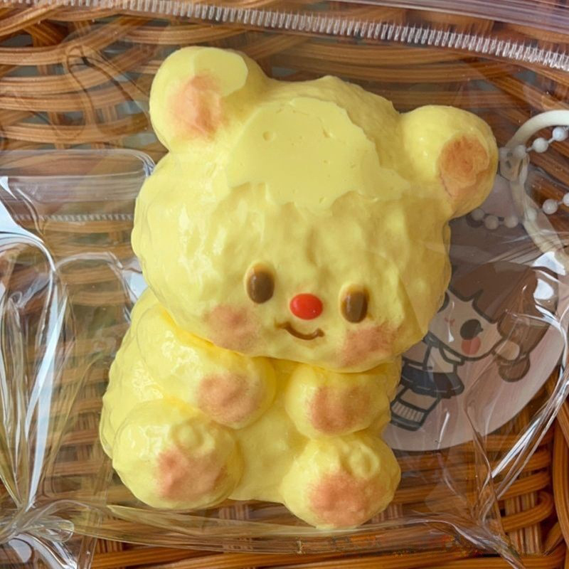 Handmade Squishy Butter Bear Mochi Taba Squishy NEW Fidget Toy Stress Relief Decompression Toy