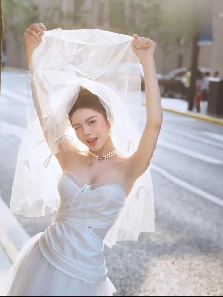 Acório de cabelo de pérola estilo coreano, acório de cabelo com laço pequ fofo, perfeito para estilo de vestido de c...