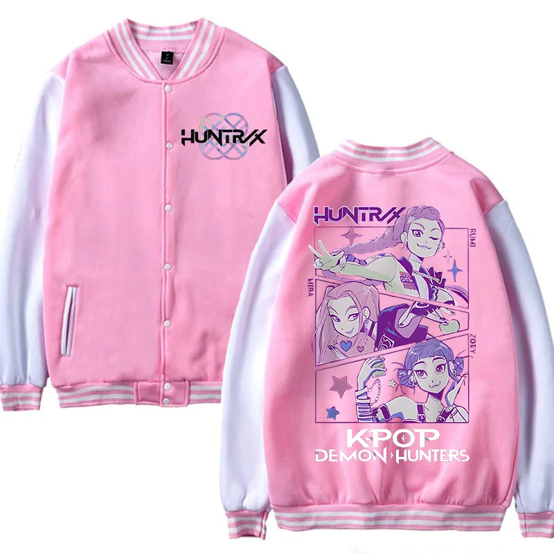 Anime filme k-pop jaqueta feminina/masculina harajuku moda streetwear uniforme de beisebol personagens do filme roupas ao ar livre