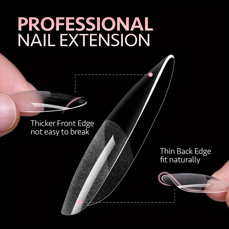 120 pçs capa completa imprensa em dicas de unhas stiletto amêndoa caixão quadrado francês falso embeber fora do gel dicas de extensão do prego cápsula