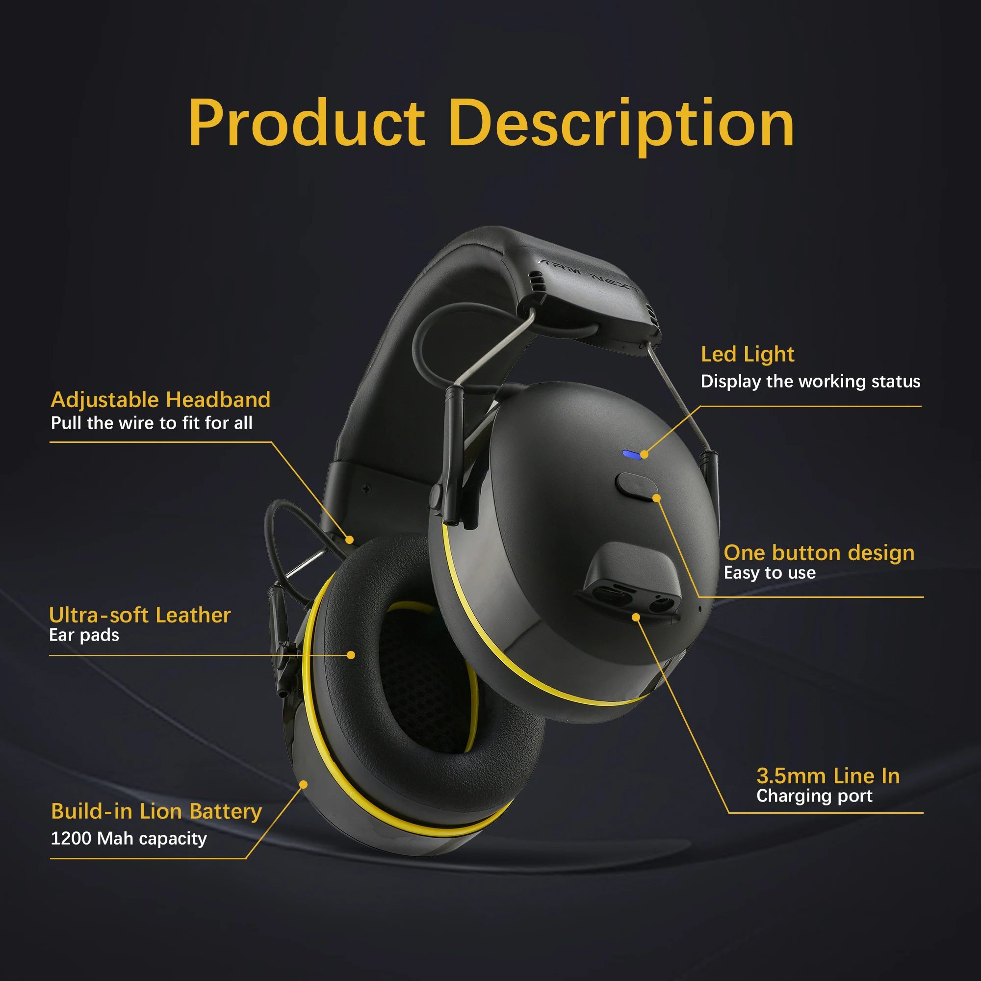 Protetor auditivo para tiro, protetor auditivo com tecnologia Bluetooth 28dB NRR, proteção auditiva para corte, lojas de trabalho de construção